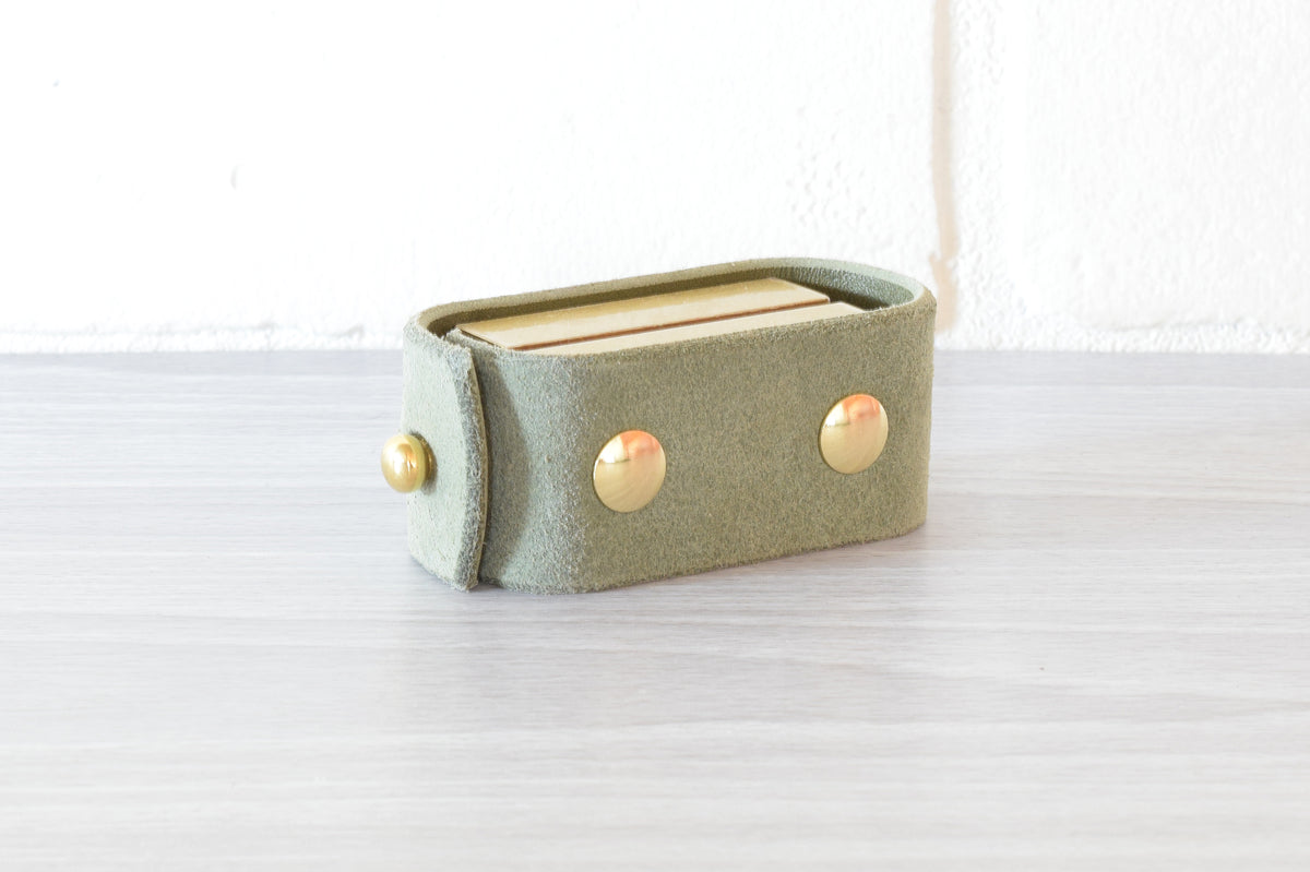 Nomad Book Weight – Olive/Brass Roughout with Button | Good Made Better