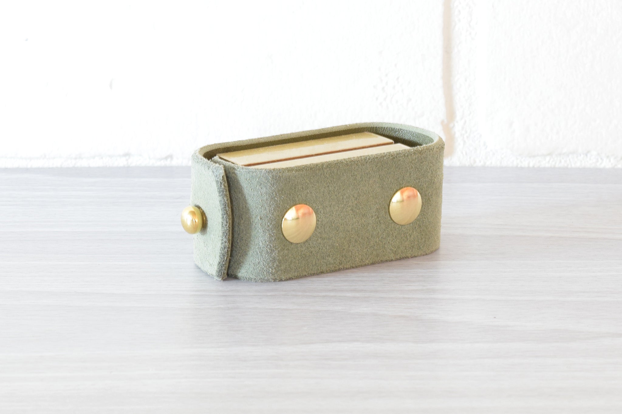 Nomad Book Weight –  Olive/Brass Roughout with Button